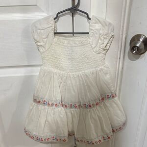 White Dress with Floral Trim